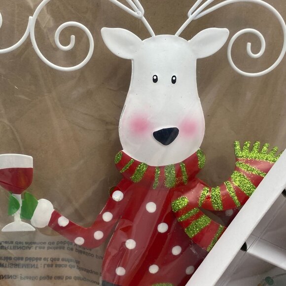 Pier 1 Imports Reindeer Christmas drink charm set New in box barware - Picture 4 of 10